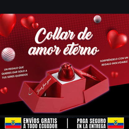 ❤️Collar Amor Eterno 100 te amo + Caja roja + Flor + Envio gratis❤️