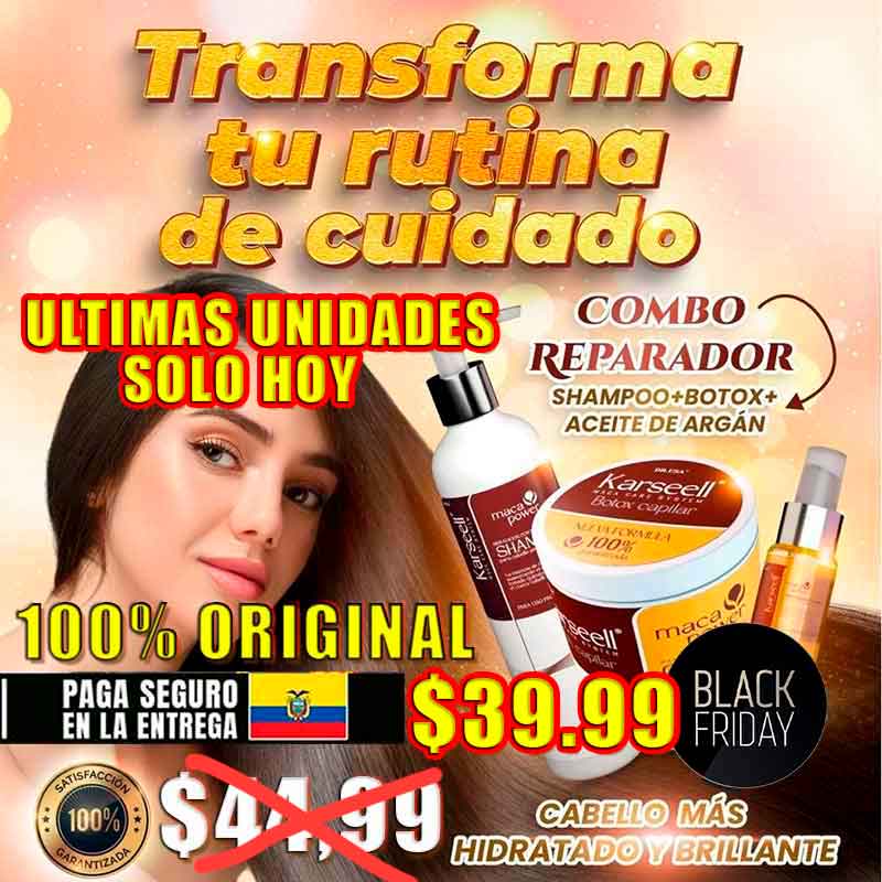 COMBO 3 EN 1 KARSEELL 100%ORIGINAL SHAMPOO+ARGAN+BOTOX+ENVIO GRATIS