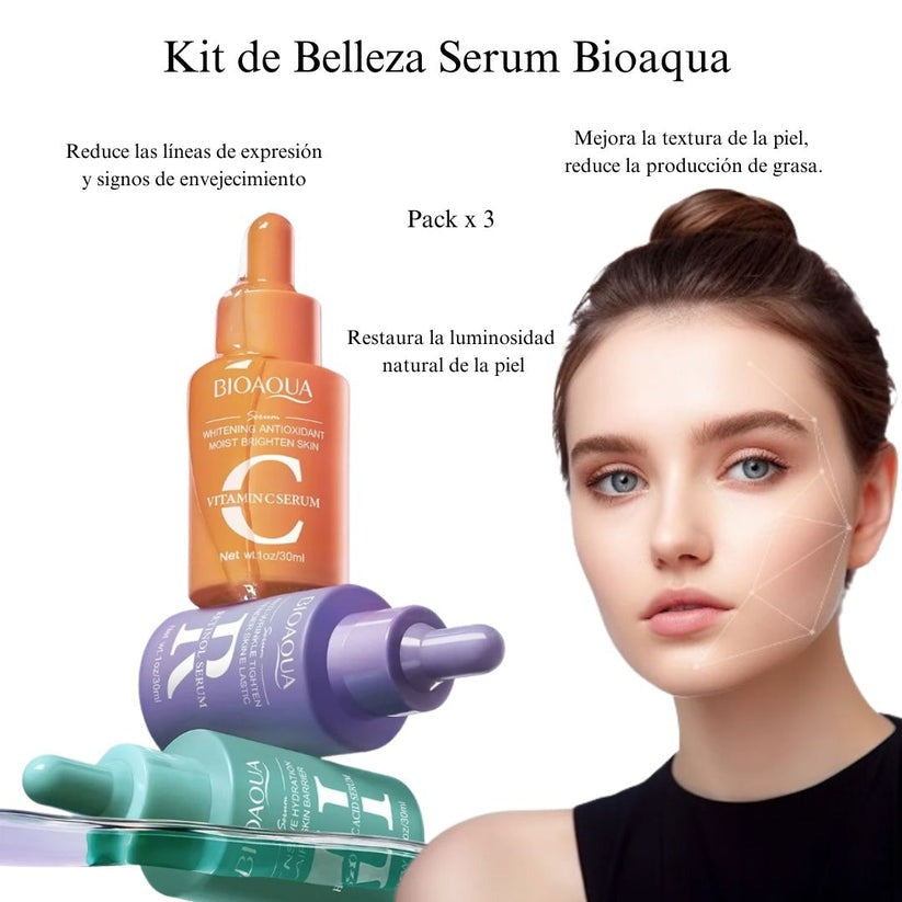 PACK 3X1 SERUM BIOAQUA💜RETINOL+💚HIALURONICO+💛VITAMINA C+ENVIO GRATIS