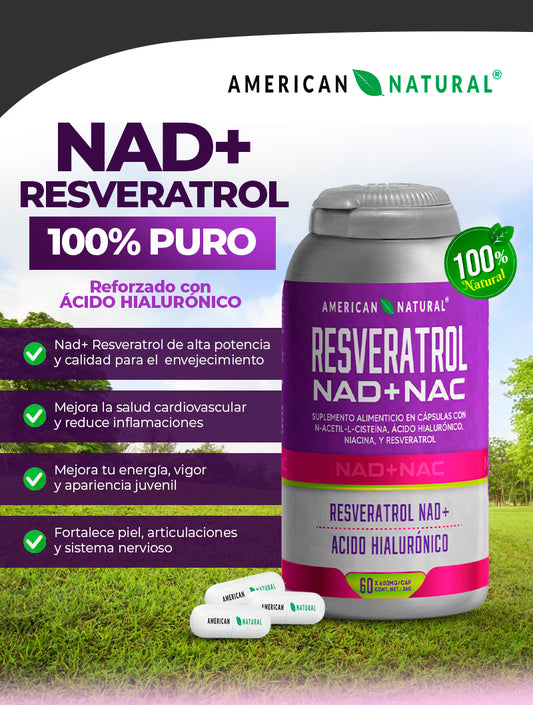 RESVERATROL NAD+NAC 100%ORIGINAL IMPORTADO 60 CAP