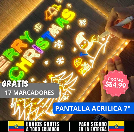 PIZARRA LED MÁGICA 7 PULGADAS + GRATIS 7 ROTULADORES