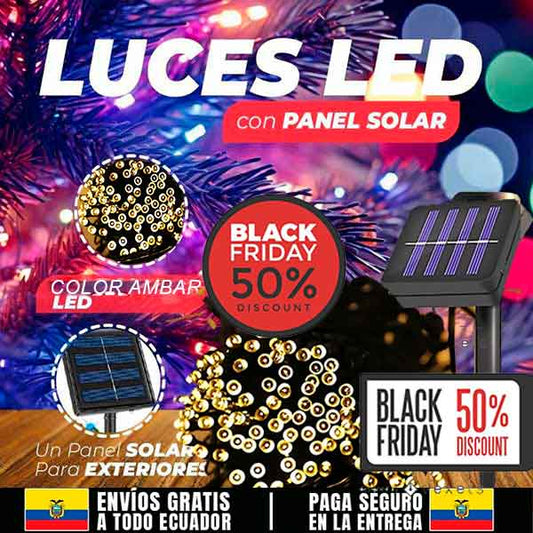 🎄Luces de Navidad Con Panel Solar🎄 (10 metros) + 100 luces