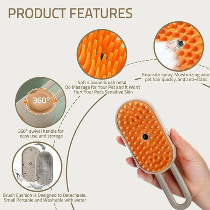 Cepillo Vapor 3 en 1  Quita Pelos - Pet Brush 🧼