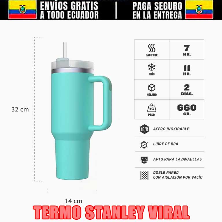 🥤TERMO TIPO STANLEY DE ACERO IXOCIDABLE CON ENVIO GRATIS🥤