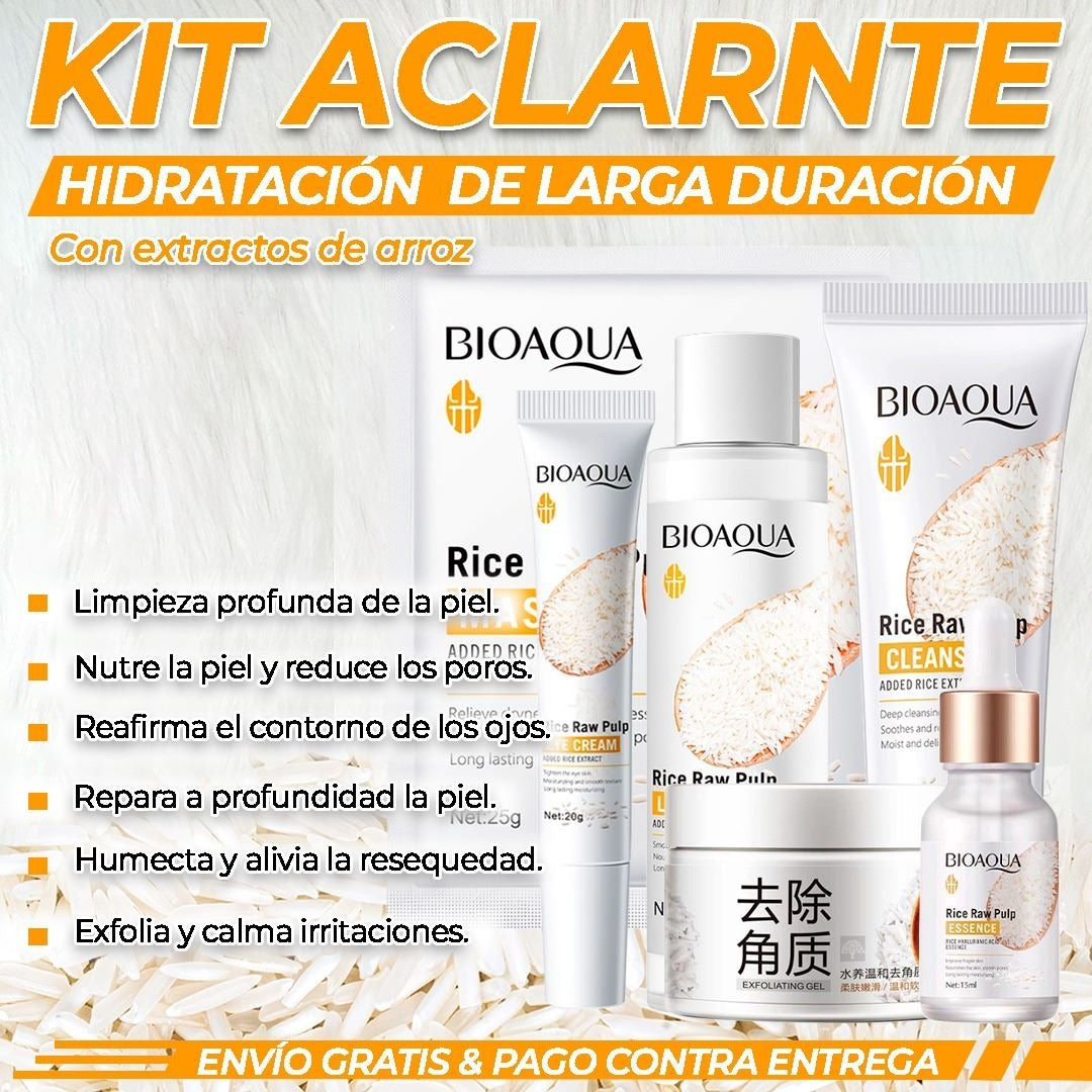 ⚪KIT FACIAL 5X PRODUCTOS DE ARROZ BIOAQUA + ENVIO GRATIS⚪