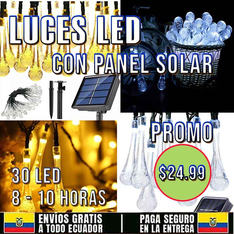 LUCES DE GOTA DE AGUA CON PANEL SOLAR Y ENVIO GRATIS