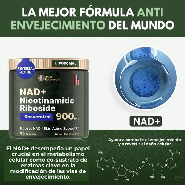 ⭐NAD+Anti-Envejecimiento+Resveratrol con Envio Gratis⭐