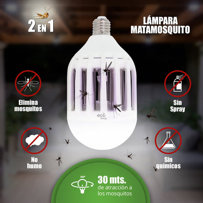 Foco Led Mata Mosquito + Repelente