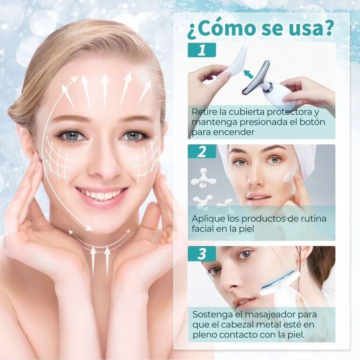 RejuveLift - Masajeador Facial con 3 Luces LED